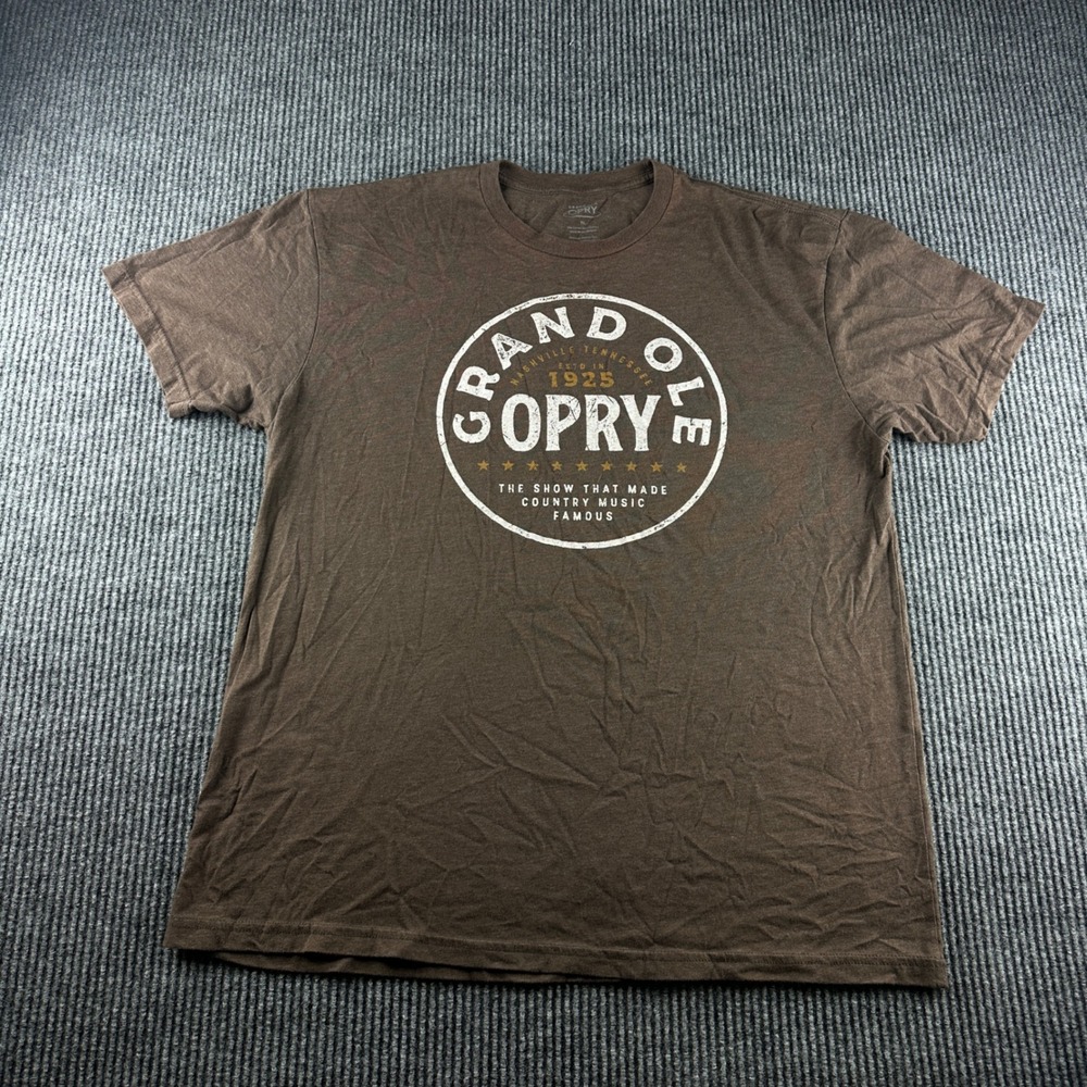 Grand Ole Opry Nashville Tennessee T-Shirt Mens XL Brown Country Music Graphic